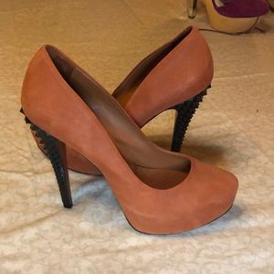 Beautiful burnt orange suede SCHULTZ platform heels
